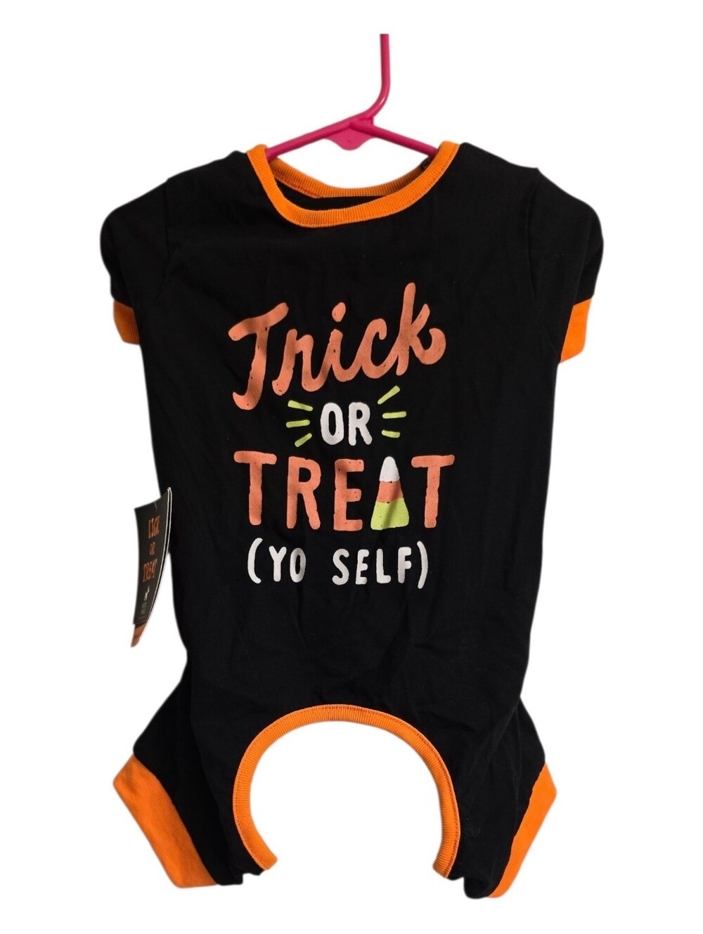 NWT! Hotel Doggy Halloween Trick Or Treat Yo Self Fur Baby Dog Onesie NEW M